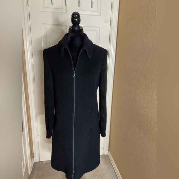 Bella Bicchi Women's classic Angora And Virgin Wool coat black Size 6 - Picture 3 of 13